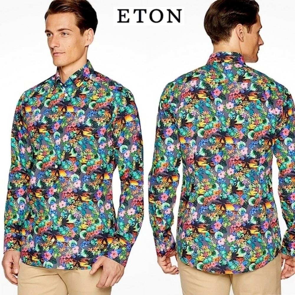 ETON Men's Multicolor Floral Shirt Size 15(S) BNWT